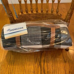 Shoreside Black and White Checkered Blanket